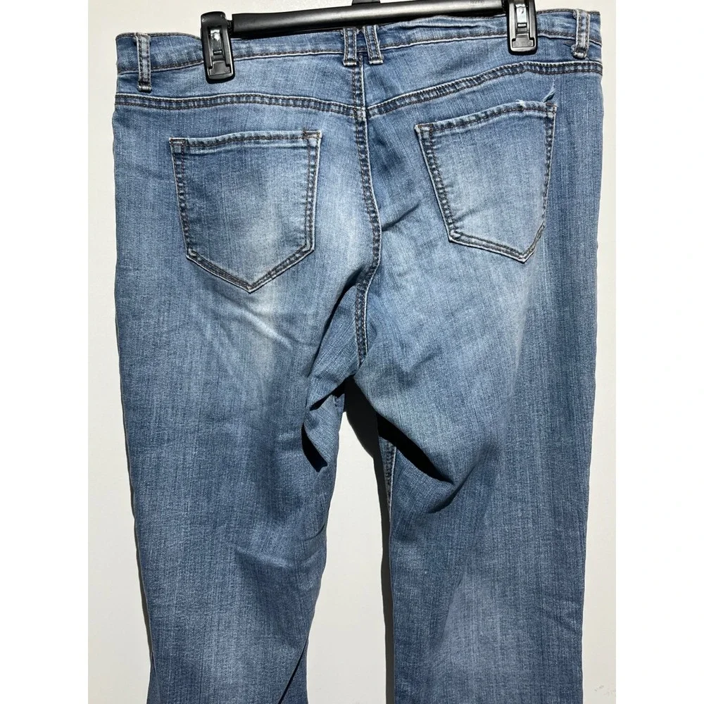 Nine West Jeans Alec Slim Boyfriend Ankle Medium Wash‎ Blue Denim Size 10